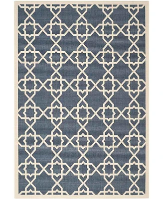 Safavieh Courtyard CY6032 Navy and Beige 6'7" x 9'6" Sisal Weave Outdoor Area Rug