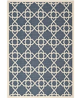 Safavieh Courtyard CY6032 Navy and Beige 6'7" x 9'6" Sisal Weave Outdoor Area Rug