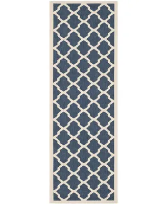 Safavieh Courtyard CY6903 Navy and Beige 2'3" x 10' Sisal Weave Runner Outdoor Area Rug