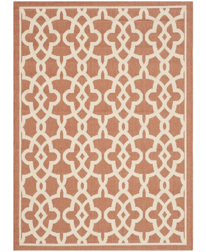 Safavieh Courtyard CY6071 Terracotta and Beige 5'3" x 7'7" Sisal Weave Outdoor Area Rug