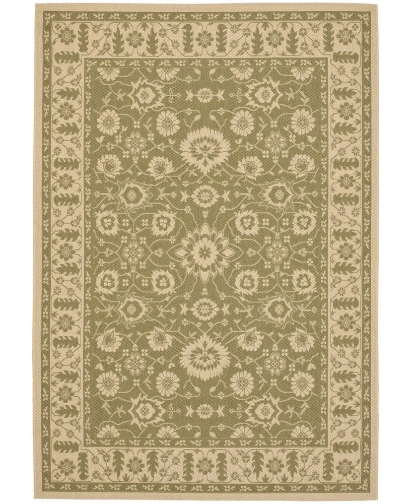 Safavieh Courtyard CY6126 Green and Creme 6'7" x 9'6" Outdoor Area Rug