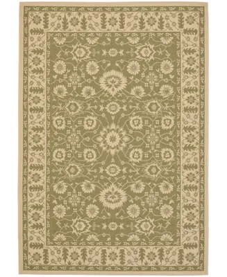 Safavieh Courtyard CY6126 Green and Creme 6'7" x 9'6" Outdoor Area Rug