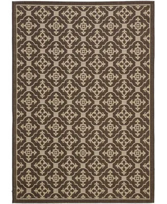 Safavieh Courtyard CY6564 Chocolate and Cream 8' x 11' Outdoor Area Rug