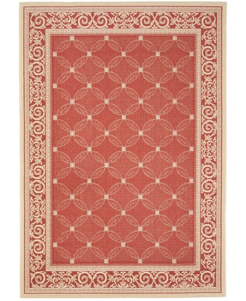 Safavieh Courtyard CY1502 Red and Natural 8' x 11' Outdoor Area Rug