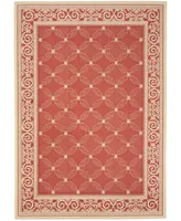 Safavieh Courtyard CY1502 Red and Natural 8' x 11' Outdoor Area Rug