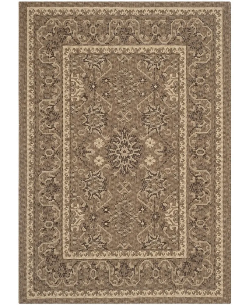 Safavieh Courtyard CY6727 Brown and Creme 2'7" x 5' Sisal Weave Outdoor Area Rug