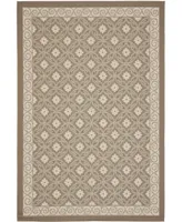 Safavieh Courtyard CY7810 Dark Beige and Beige 4' x 5'7" Outdoor Area Rug