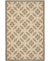 Safavieh Courtyard CY7844 Beige and Dark Beige 4' x 5'7" Outdoor Area Rug