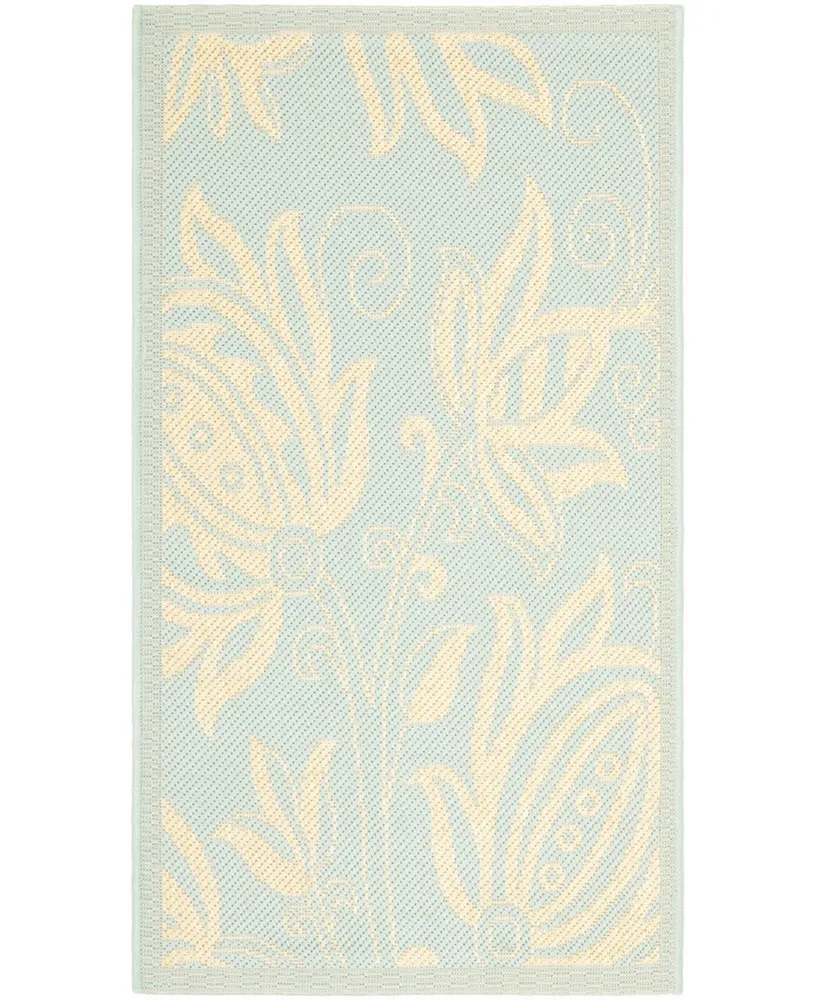 Safavieh Courtyard CY6109 Cream and Aqua 5'3" x 7'7" Outdoor Area Rug