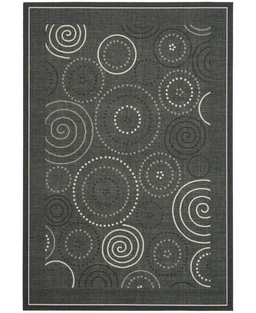 Safavieh Courtyard CY1906 Black and Sand 5'3" x 7'7" Outdoor Area Rug