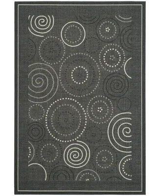 Safavieh Courtyard CY1906 Black and Sand 5'3" x 7'7" Outdoor Area Rug