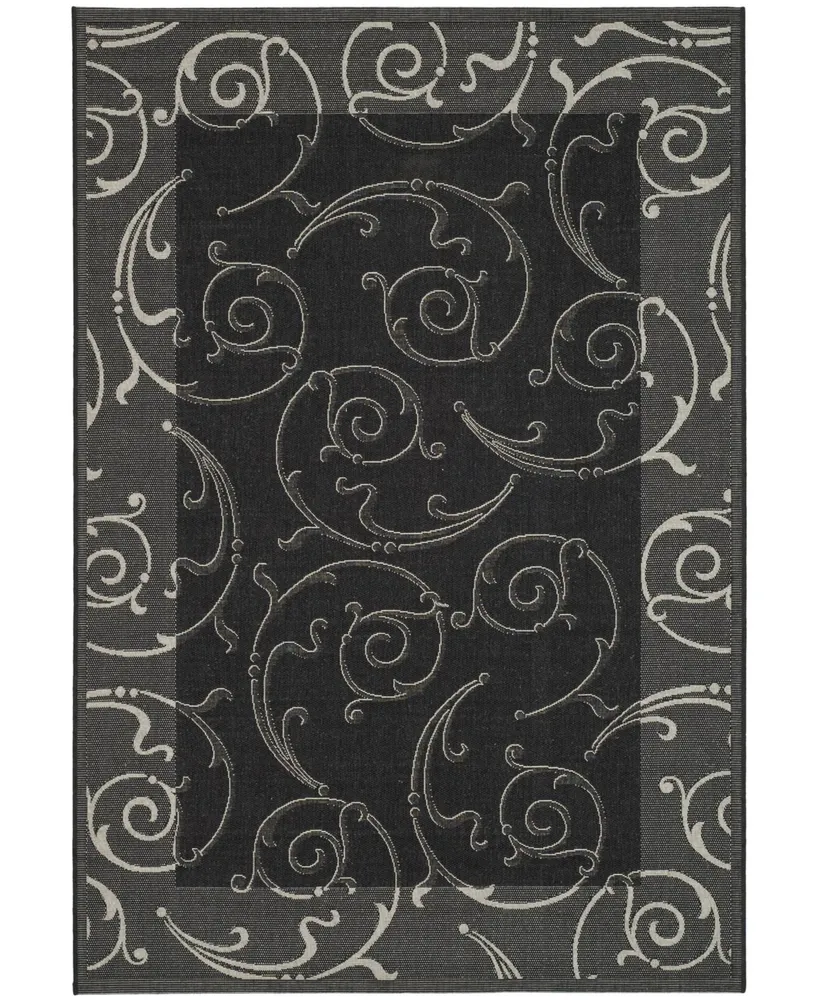 Safavieh Courtyard CY2665 Black and Sand 8' x 11' Outdoor Area Rug