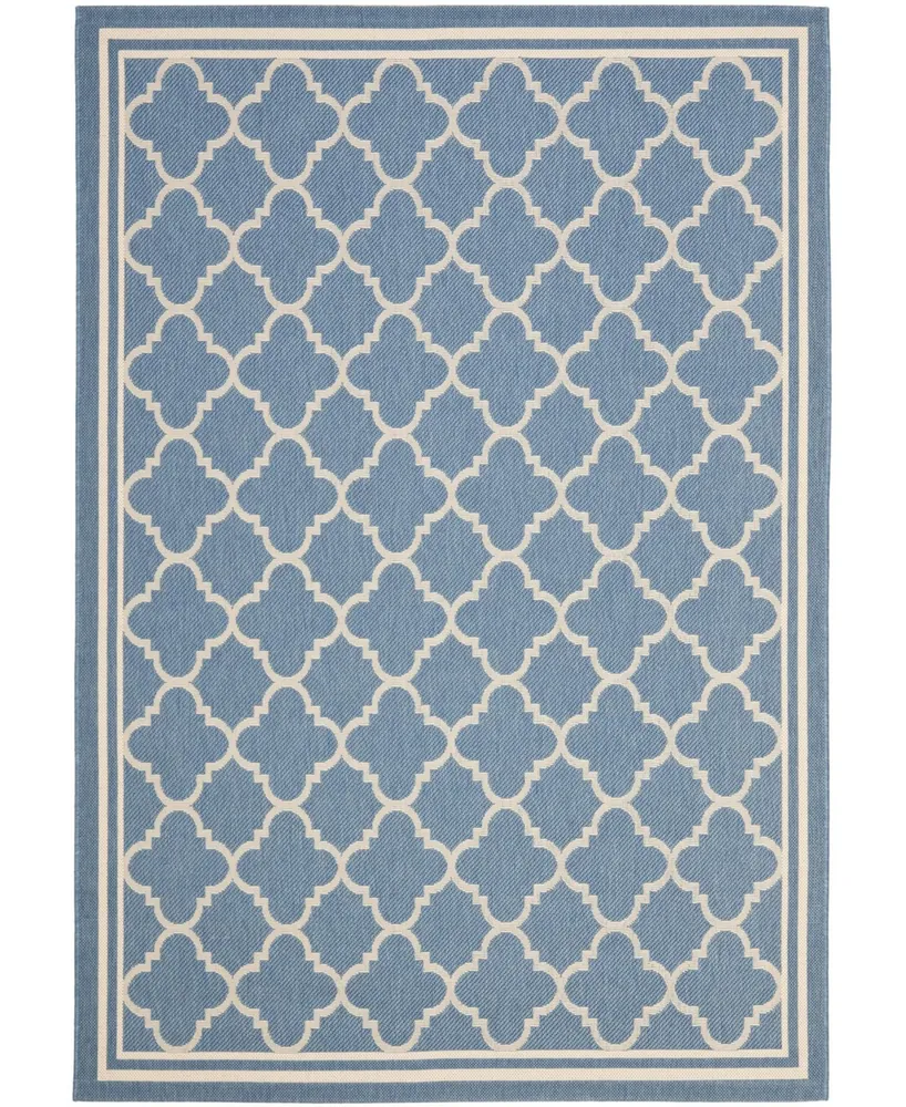 Safavieh Courtyard CY6918 Blue and Beige 8' x 11' Sisal Weave Outdoor Area Rug