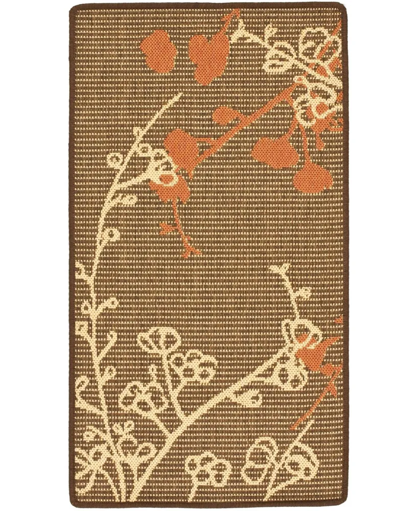 Safavieh Courtyard CY4038 Brown Natural and Terracotta 6'7" x 6'7" Square Outdoor Area Rug