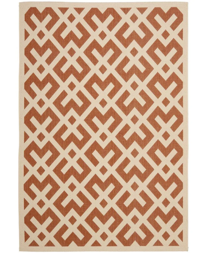 Safavieh Courtyard CY6915 Terracotta and Bone 9' x 12' Outdoor Area Rug