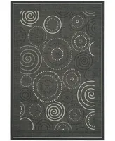 Safavieh Courtyard CY1906 Black and Sand 6'7" x 6'7" Square Outdoor Area Rug