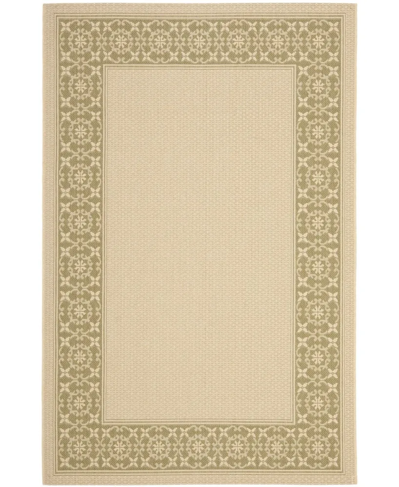 Safavieh Courtyard CY6003 Cream and Green 6'7" x 9'6" Outdoor Area Rug