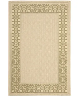 Safavieh Courtyard CY6003 Cream and Green 6'7" x 9'6" Outdoor Area Rug