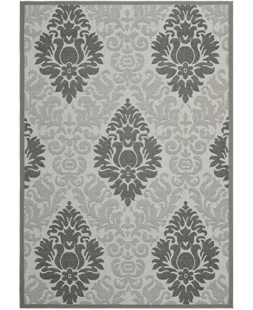 Safavieh Courtyard CY7133 Light Gray and Anthracite 6'7" x 9'6" Sisal Weave Outdoor Area Rug