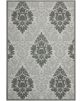 Safavieh Courtyard CY7133 Light Gray and Anthracite 6'7" x 9'6" Sisal Weave Outdoor Area Rug