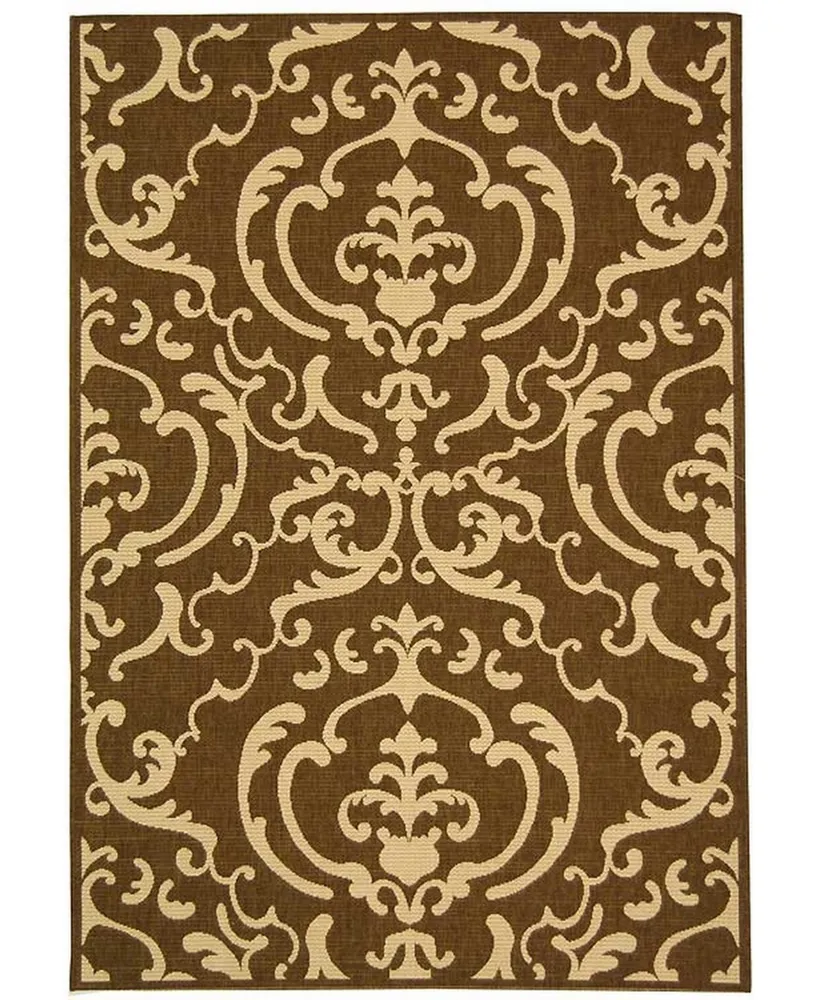 Safavieh Courtyard CY2663 Chocolate and Natural 2'3" x 12' Runner Outdoor Area Rug