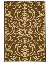 Safavieh Courtyard CY2663 Chocolate and Natural 2'3" x 12' Runner Outdoor Area Rug