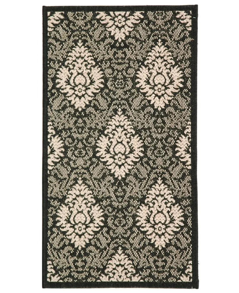 Safavieh Courtyard CY2714 Black and Sand 7'10" x 7'10" Square Outdoor Area Rug