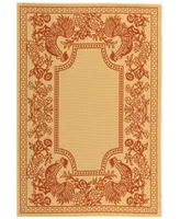 Safavieh Courtyard CY3305 Natural and Red 2'3" x 12' Sisal Weave Runner Outdoor Area Rug