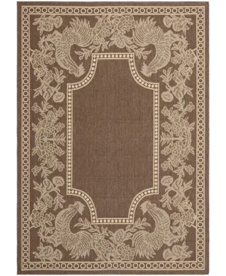 Safavieh Courtyard CY3305 Chocolate and Natural 6'7" x 9'6" Sisal Weave Outdoor Area Rug