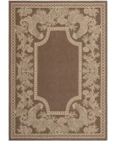 Safavieh Courtyard CY3305 Chocolate and Natural 6'7" x 9'6" Sisal Weave Outdoor Area Rug