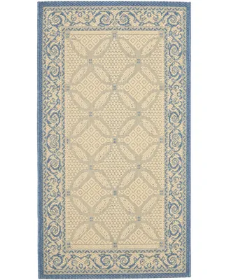 Safavieh Courtyard CY1502 Natural and Blue 9' x 12' Outdoor Area Rug