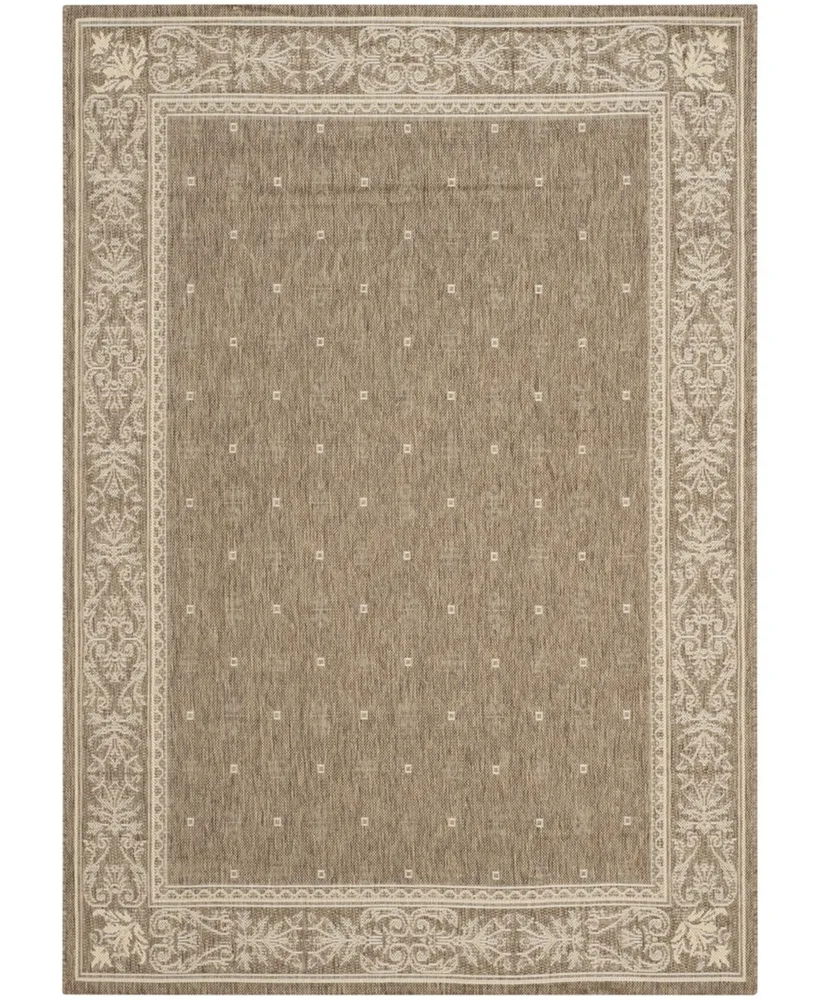 Safavieh Courtyard CY2326 Brown and Natural 7'10" x 7'10" Square Outdoor Area Rug