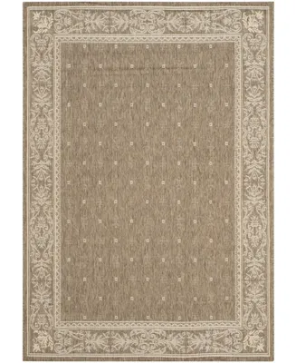 Safavieh Courtyard CY2326 Brown and Natural 7'10" x 7'10" Square Outdoor Area Rug