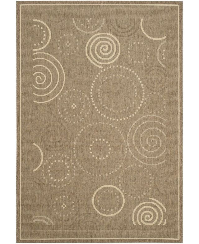 Safavieh Courtyard CY1906 Brown and Natural 7'10" x 7'10" Round Outdoor Area Rug