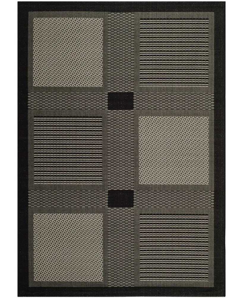 Safavieh Courtyard CY1928 Black and Sand 2'3" x 10' Sisal Weave Runner Outdoor Area Rug