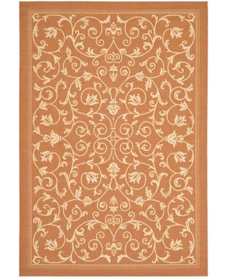 Safavieh Courtyard CY2098 Terracotta and Natural 7'10" x 7'10" Square Outdoor Area Rug