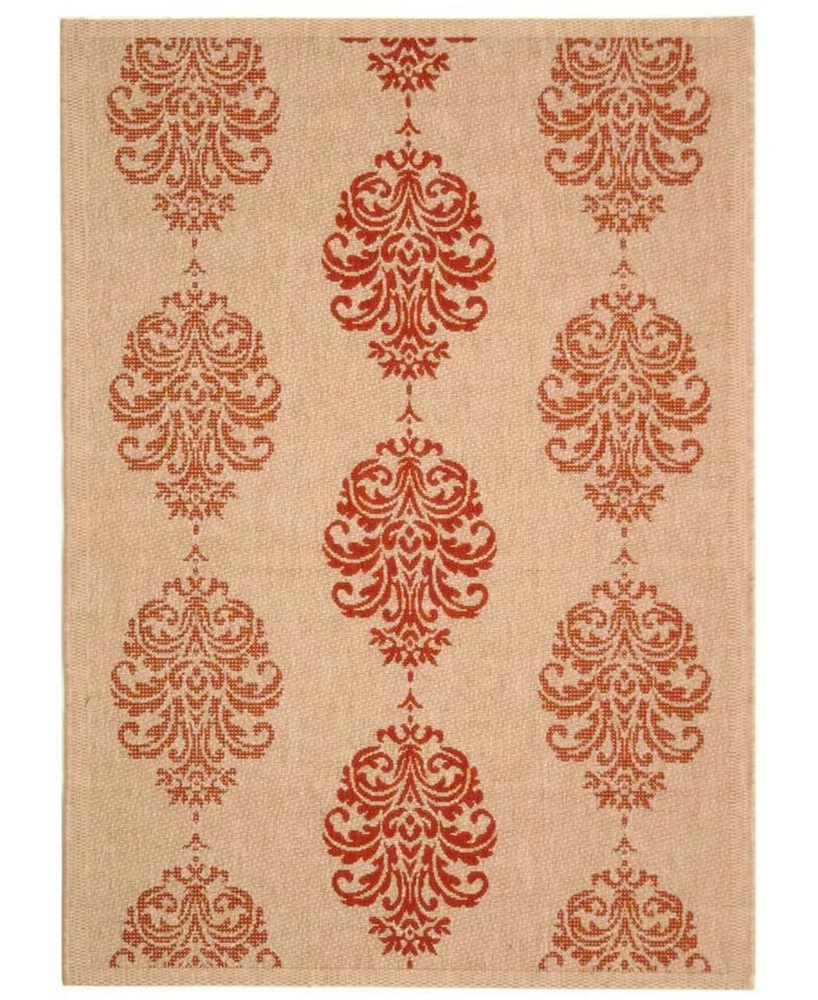 Safavieh Courtyard CY2720 Natural and Red 6'7" x 6'7" Square Outdoor Area Rug