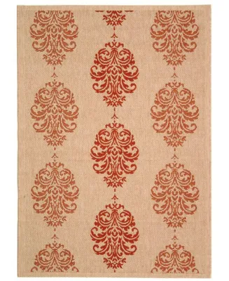 Safavieh Courtyard CY2720 Natural and Red 6'7" x 6'7" Square Outdoor Area Rug