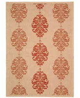 Safavieh Courtyard CY2720 Natural and Red 6'7" x 6'7" Square Outdoor Area Rug