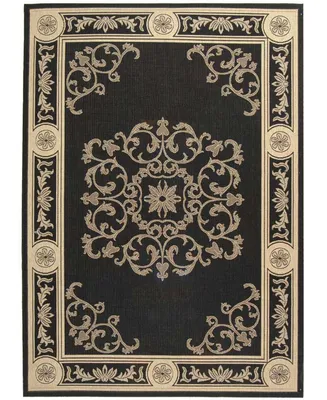 Safavieh Courtyard CY2914 Black and Sand 7'10" x 7'10" Square Outdoor Area Rug