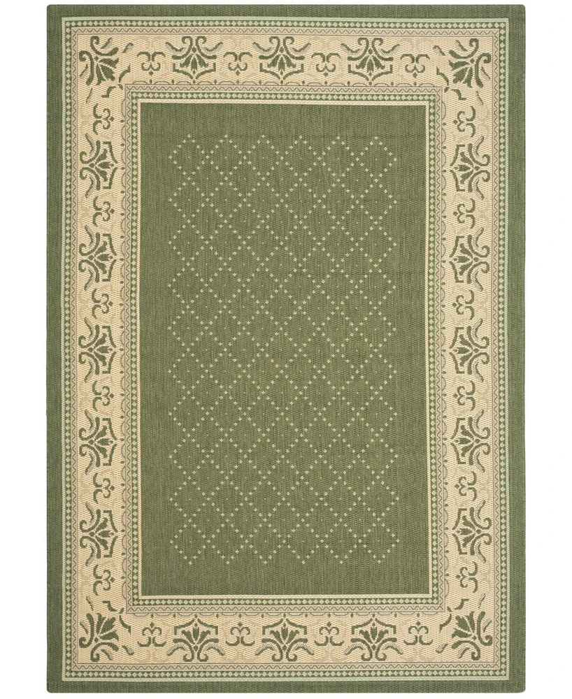 Safavieh Courtyard CY0901 Olive and Natural 2'3" x 10' Runner Outdoor Area Rug