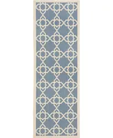 Safavieh Courtyard CY6032 Blue and Beige 2'3" x 12' Sisal Weave Runner Outdoor Area Rug