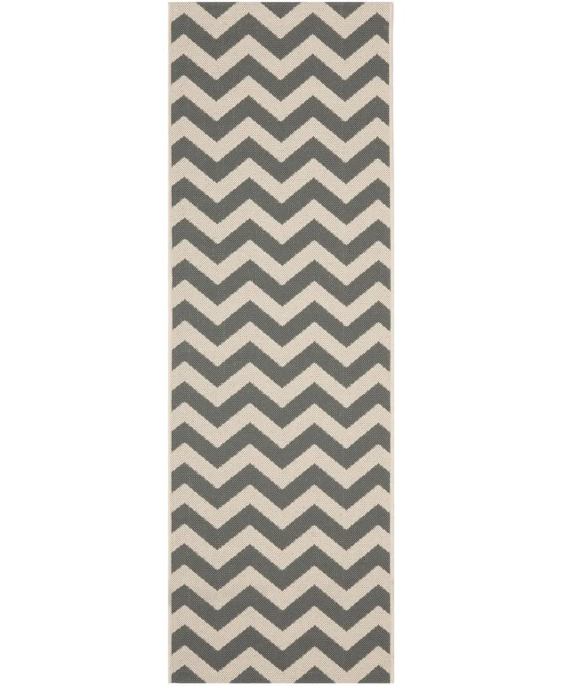 Safavieh Courtyard CY6244 Grey and Beige 2'3" x 12' Runner Outdoor Area Rug