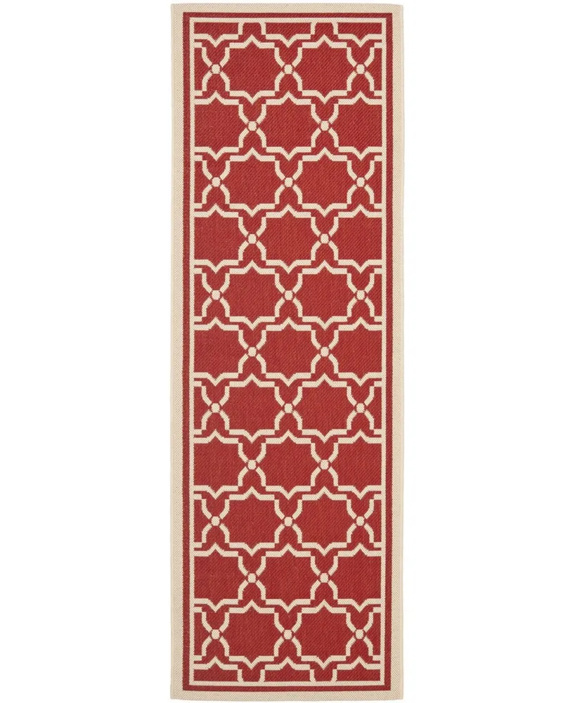 Safavieh Courtyard CY6916 Red and Bone 2'3" x 8' Runner Outdoor Area Rug