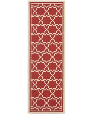 Safavieh Courtyard CY6916 Red and Bone 2'3" x 8' Runner Outdoor Area Rug