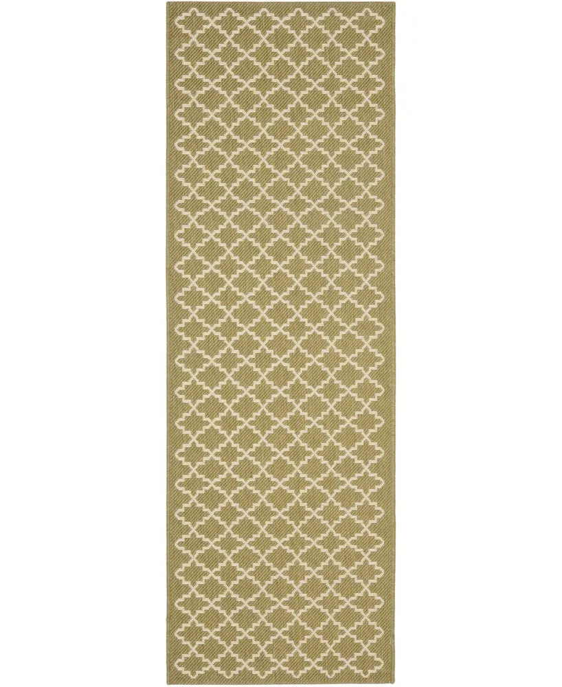 Safavieh Courtyard CY6919 Green and Beige 2'3" x 8' Sisal Weave Runner Outdoor Area Rug