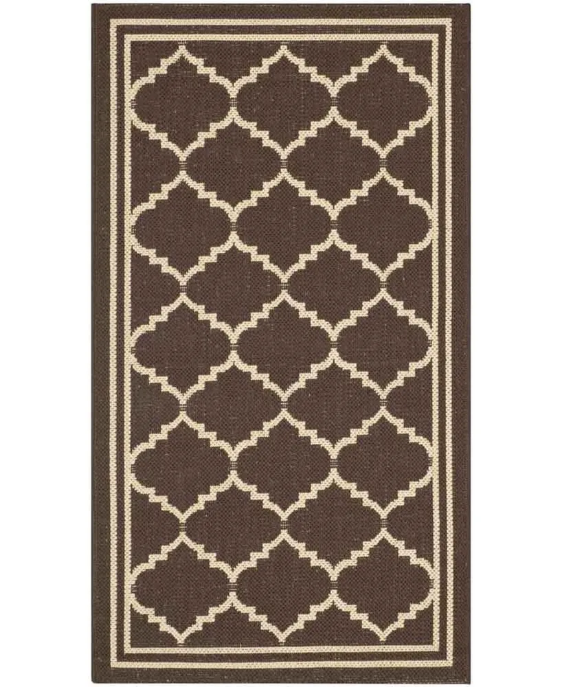 Safavieh Courtyard CY6889 Chocolate and Cream 2'7" x 5' Sisal Weave Outdoor Area Rug