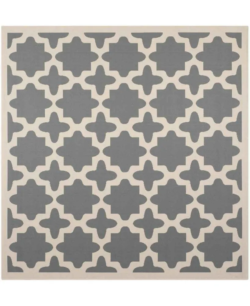 Safavieh Courtyard CY6913 Anthracite and Beige 6'7" x 6'7" Sisal Weave Square Outdoor Area Rug