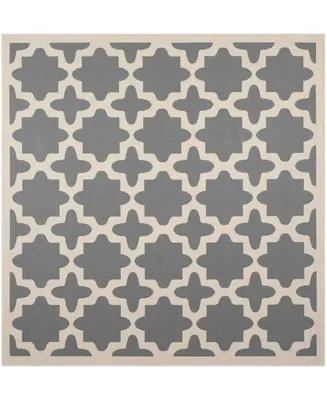 Safavieh Courtyard CY6913 Anthracite and Beige 6'7" x 6'7" Sisal Weave Square Outdoor Area Rug