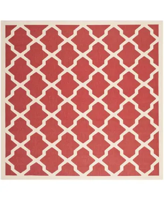 Safavieh Courtyard CY6903 Red and Bone 5'3" x 5'3" Sisal Weave Square Outdoor Area Rug